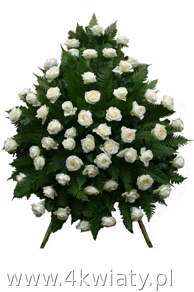 Wieniec na pogrzeb z białych róż. Wieniec pogrzebowy białe kwiaty